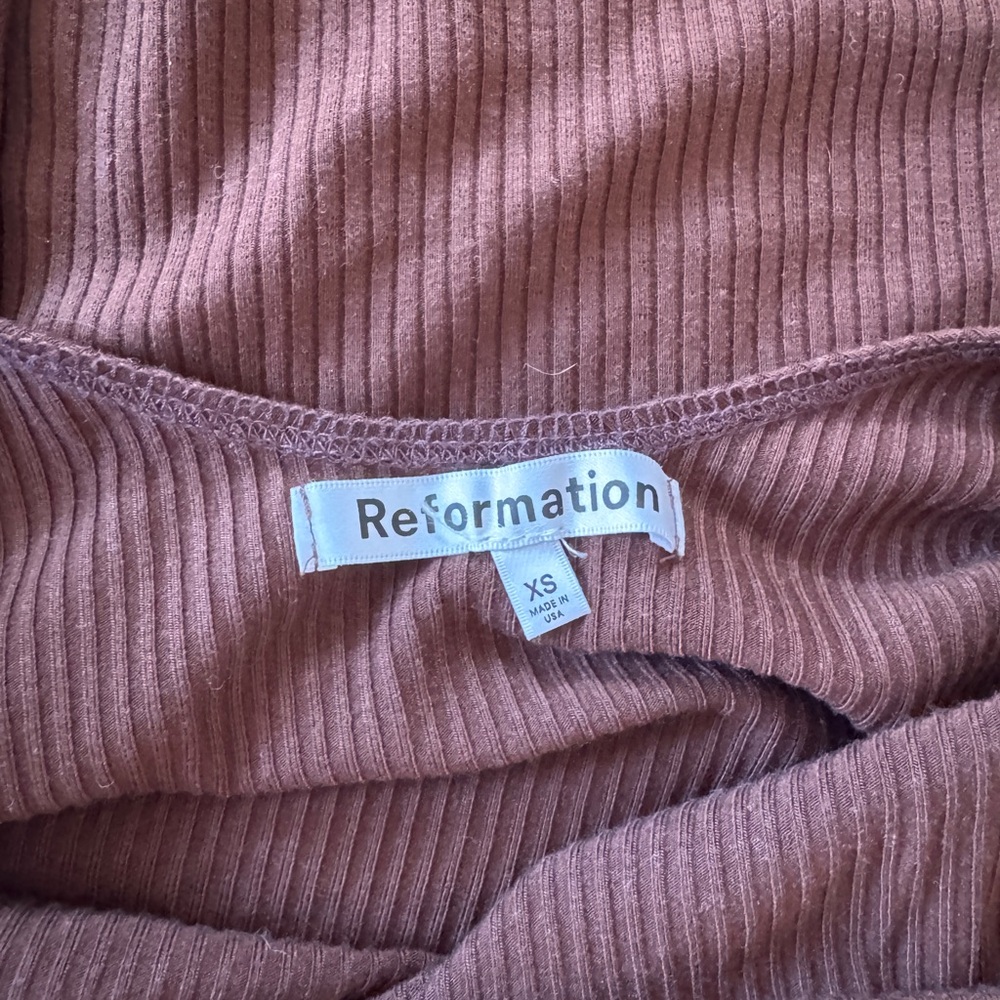Reformation Ribbed Brown Dress - Picture 3 of 3